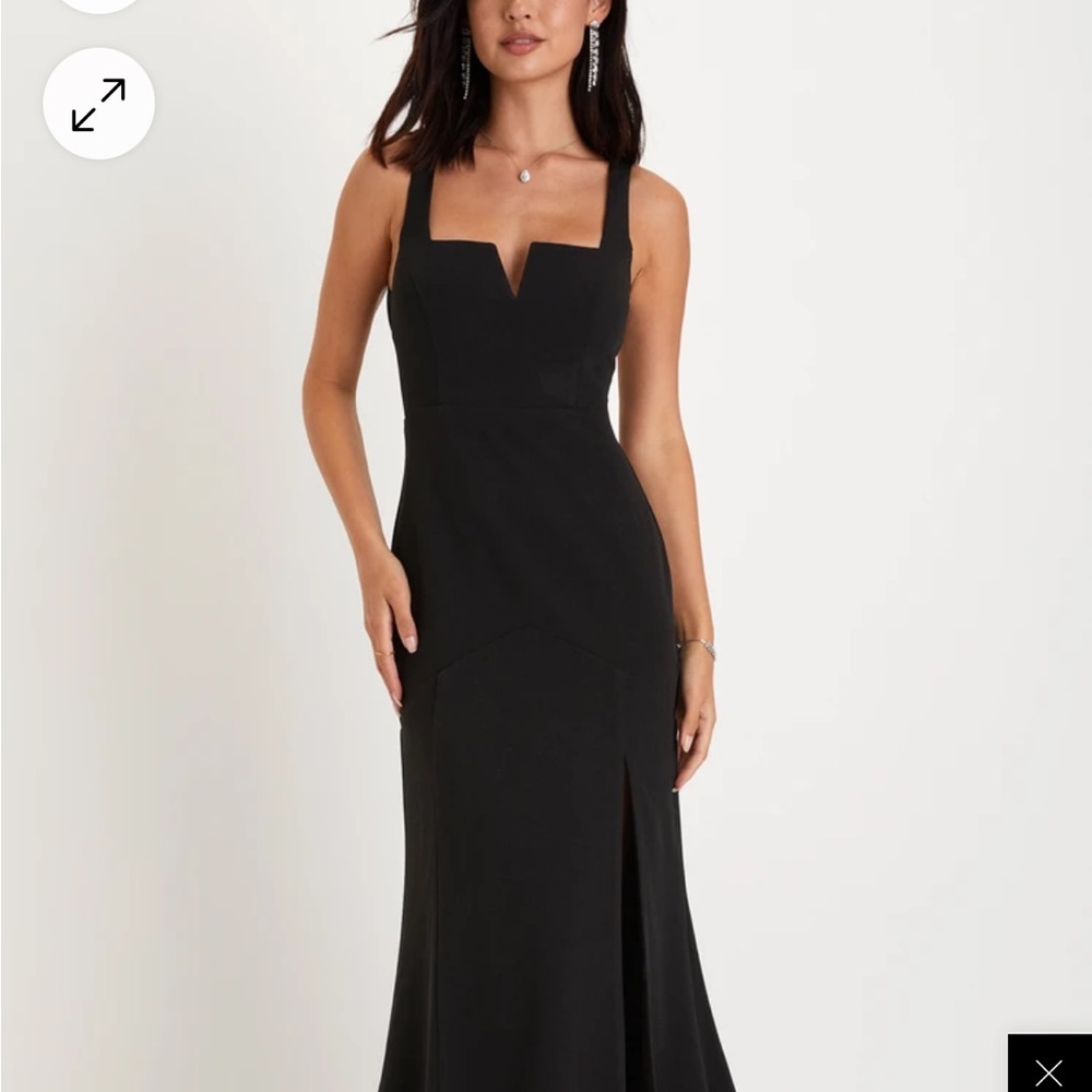 Lulu’s Bridesmaids Elegant Black Evening Dress